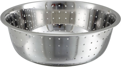 Winco Aluminum Colander with Base, 8-Quart, Medium