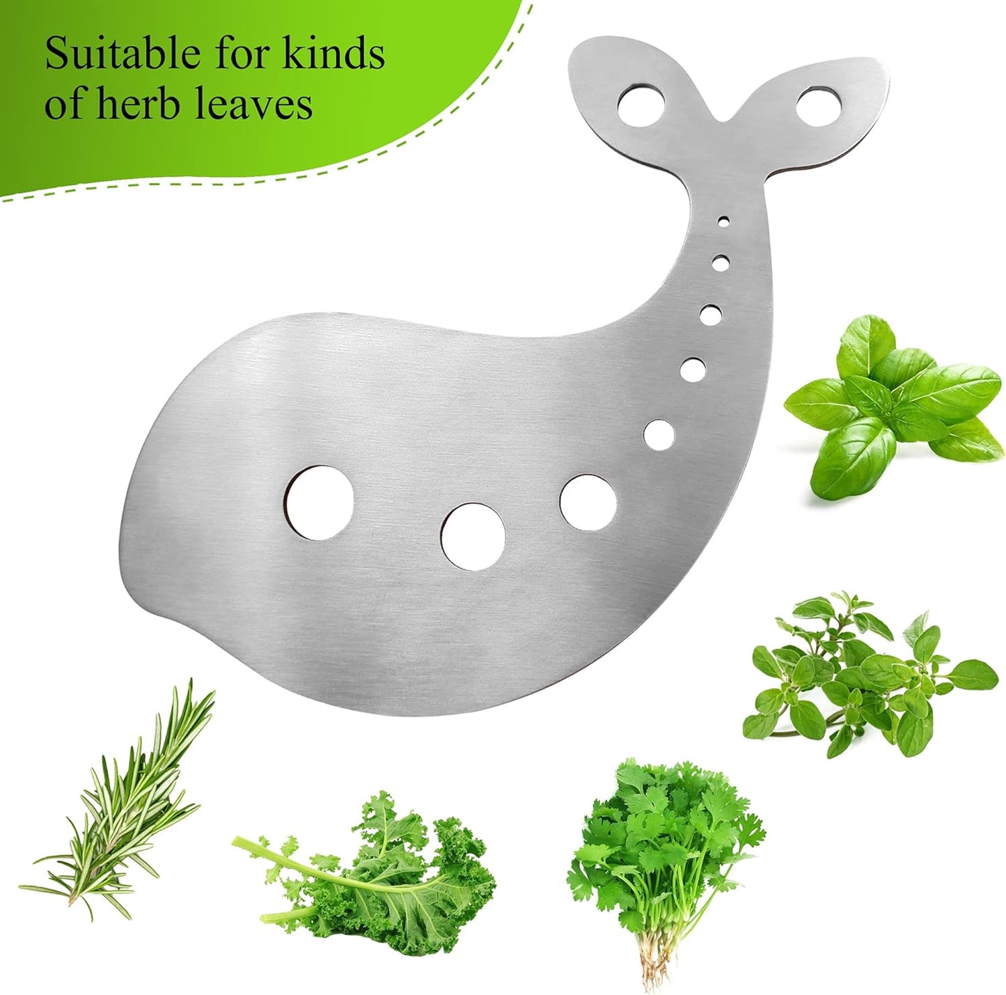 Stainless Steel Herb Stripper, 10-Hole Leaf Stripper Tool for Kale, Collards, Greens, 1 PC