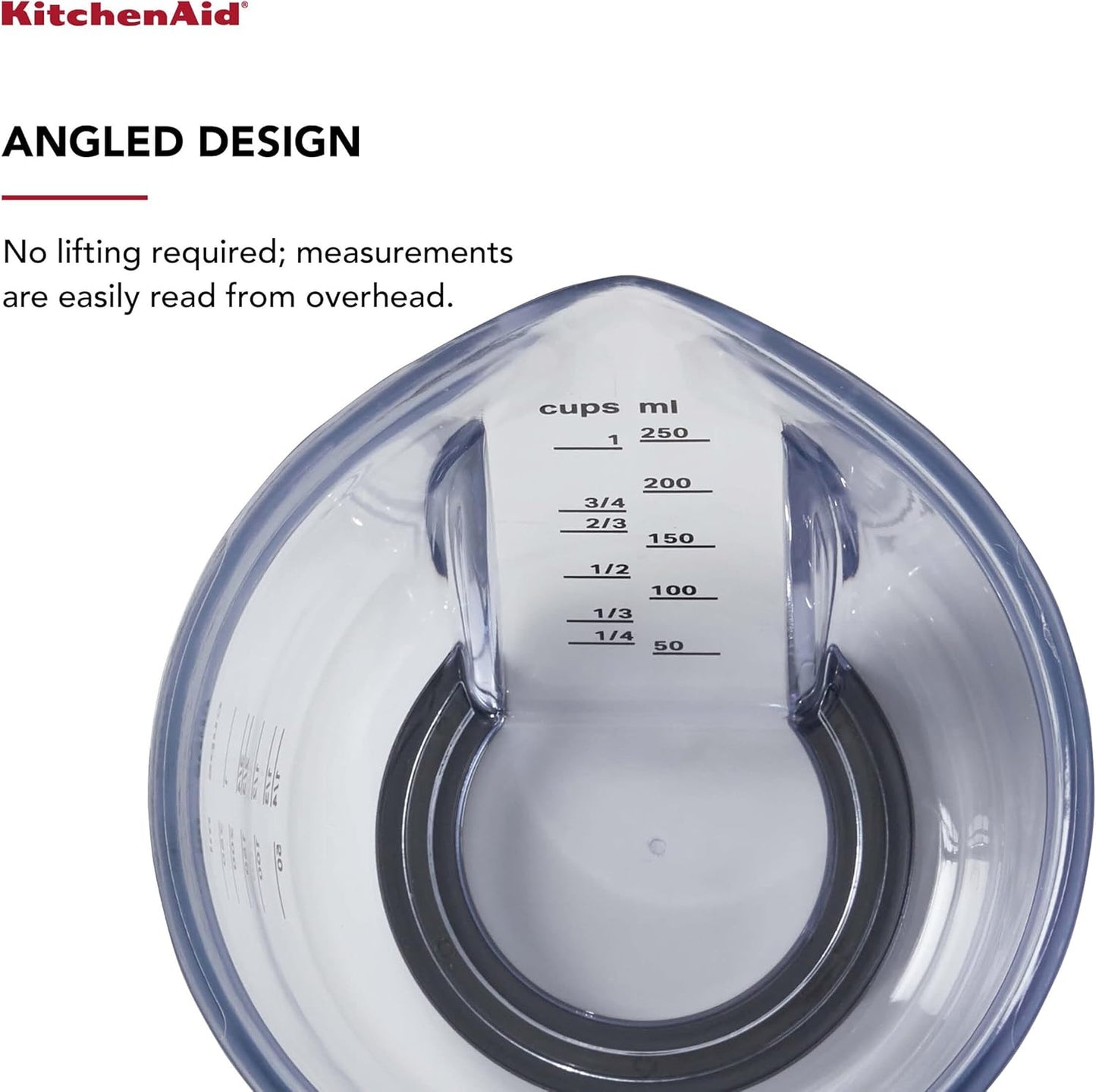 KitchenAid KQ298OSOBA Gourmet Set of 3 Measuring Jugs, Onyx