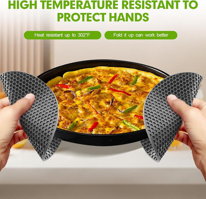 4 PCS Premium Silicone Trivet Mats, Food Grade Silicones, BPA Free, Versatile Silicone Hot Pads for Kitchen, Suitable for Fondue Mats, Can Openers and Spoon Rests