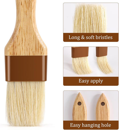 6Pcs Pastry Brushes, Natural Bristle Basting Brush for Cooking Food