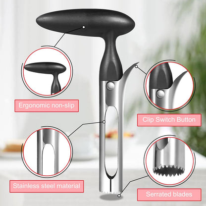 Apple Corer Tool with Sharp Serrated for Pears,Premium Apple Core Remover,Easily Core Fruits,Fruit Flesh Separator Apple Core Puller（Red）