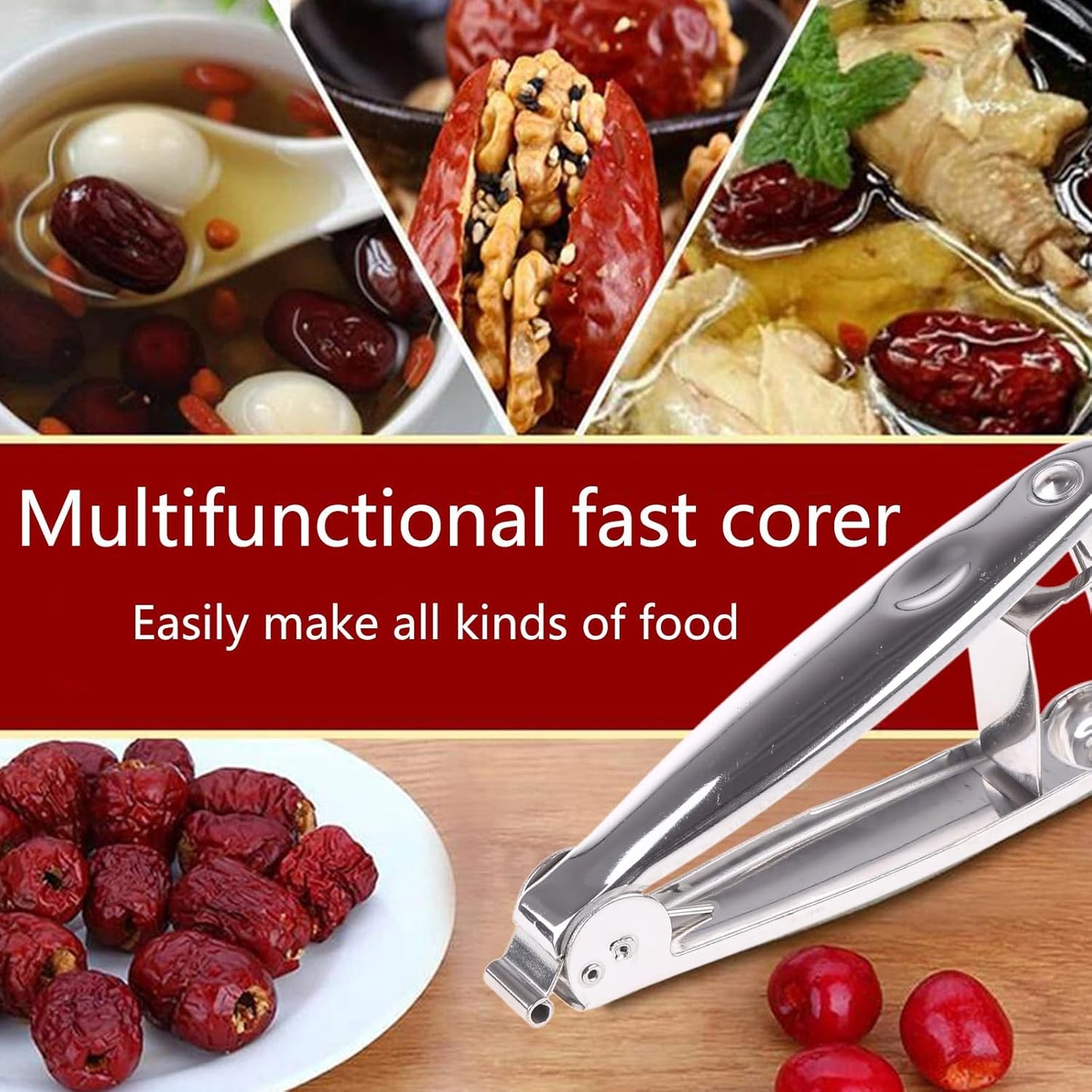 Pitter Tool 304 Stainless Steel O Live Pitter Tool Plum Pitter Stone Remover for Make Juice Stainless Steel