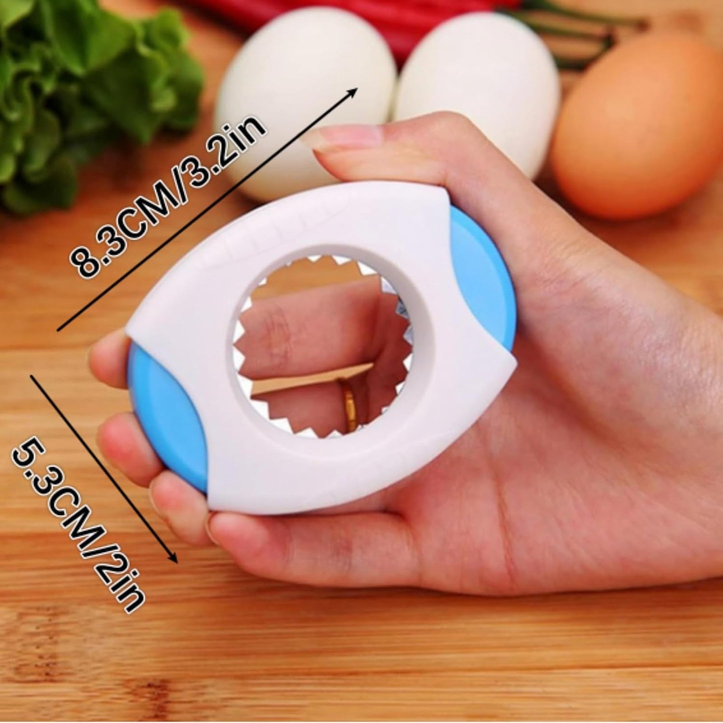 Shell Opener and Cutter - Topper Tool for Boiled Eggs - Quick Peeler for Cooked Tops, Kitchen Scissors Cracker, Separator, Blue Handheld Tool