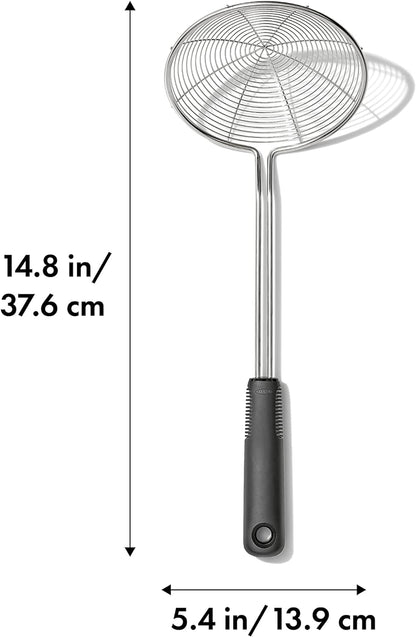 OXO Good Grips Stainless Steel Spider Scoop & Strain Skimmer,Black