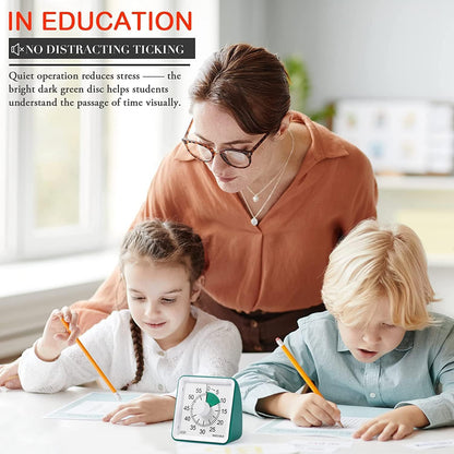 Secura 60-Minute Visual Timer, Classroom Timer, Countdown Timer for Kids and Adults, Time Management Tool for Teaching (Blue & Blue)
