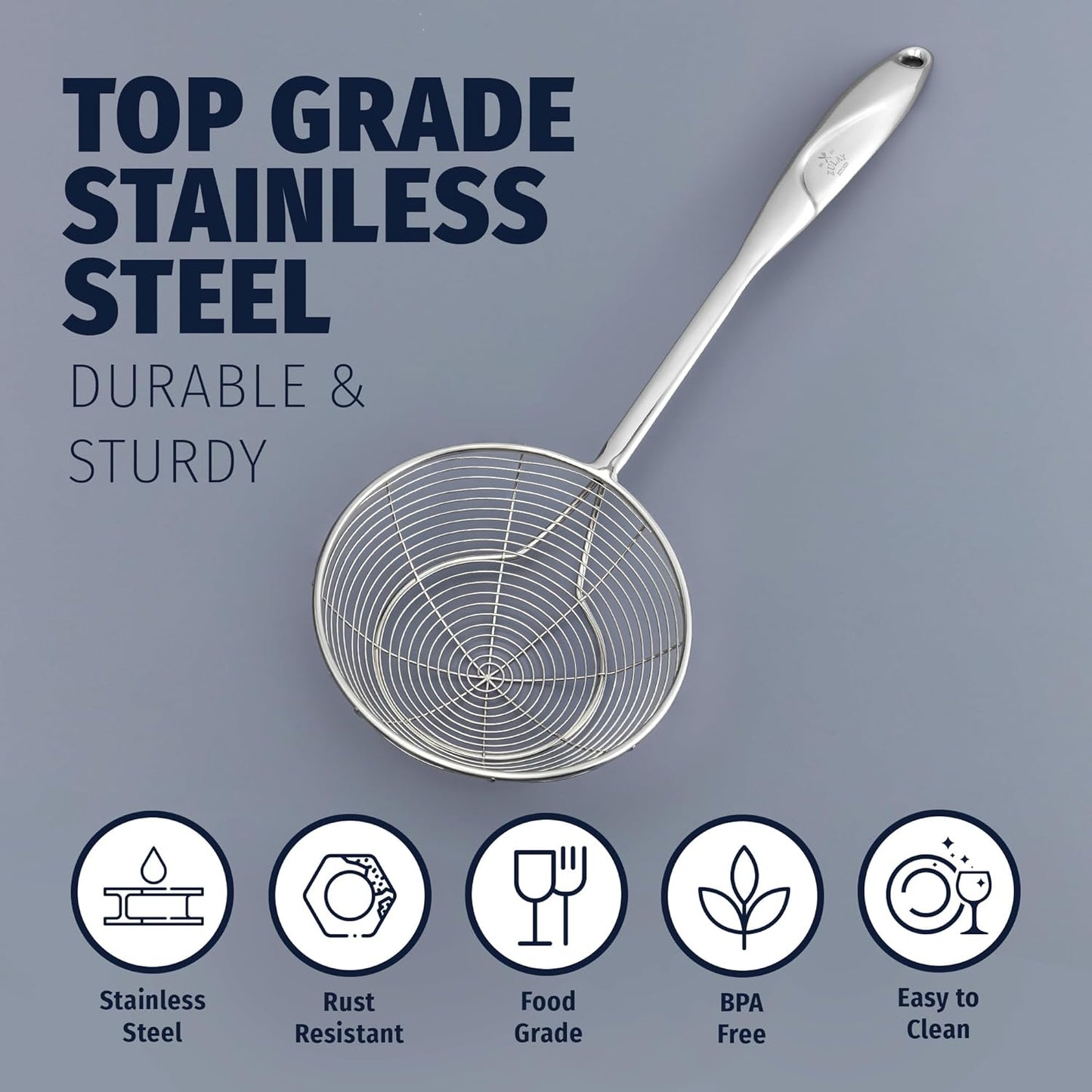 Zulay Kitchen Stainless Steel Spatula - 14.8” Heat-Resistant Metal Slotted Turner for Cooking, Frying & Grilling - Durable, Rust-Proof & Dishwasher Safe Kitchen Utensil for Everyday Use