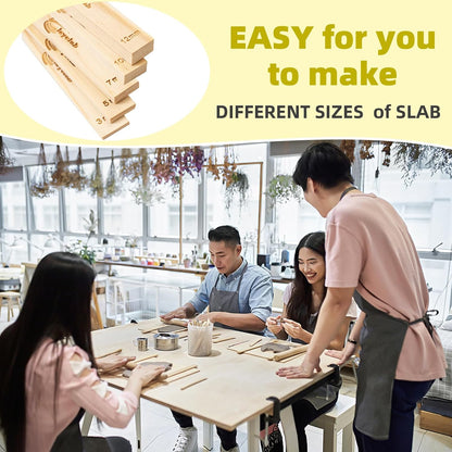 Professional Clay Rolling Pin, 17 Inch Non-Stick Clay Roller for Pottery and Slab Making –Duty Pottery Tool with Ergonomic Handles, Essential for Art Studios