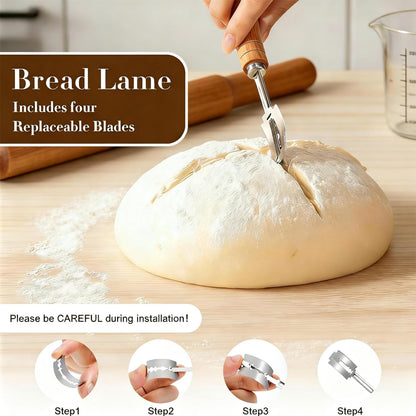 Sourdough Starter Kit, Sourdough Bread Baking Supplies, 9" Round & 10" Oval Banneton Bread Proofing Basket, Bread Sling, Starter Jar, Dough Whisk ect Complete Baking Set for Women Wife Mom