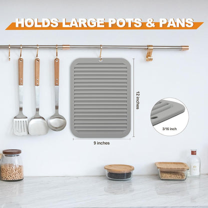 Joyhalo 4 Pack Silicone Trivets for Hot Pots and Pans,480℉ Heat Resistant Trivets for Hot Dishes,Hot Pads for Countertop,Kitchen Potholders,Black