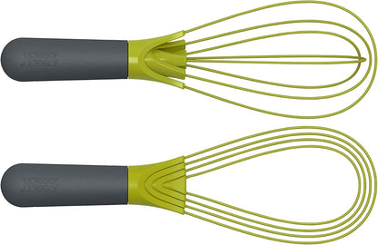 Joseph Joseph Twist Whisk 2-In-1 Collapsible Balloon and Flat Whisk Silicone Coated Steel Wire, Sky Blue