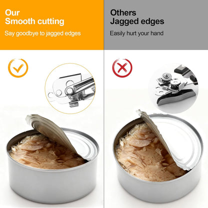 Commercial Can Opener with Magnet, Manual Heavy Duty Hand Crank Can Opener Smooth Edge with Comfortable Handles, Fit Most Size Cans, Large Cans for Seniors, Kitchen(NOT Foldable)