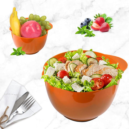 BoxedHome Nesting Plastic Mixing Bowl Set, 4 Piece Mixing Bowl Set with Pour Spouts, Size 1.7, 2.5, 3.5 and 4.5qt, for Prepping, Mixing, Baking, Cooking(2023 New Version, Pink)