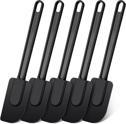 Meekoo 5 Pcs 10 Inch Rubber Spatula, 500℉ High Heat Resistant Spatulas Commercial Food Bpa Free Grade Non Stick Silicone Spatula for Baking Kitchen Cooking Dishwasher Safe