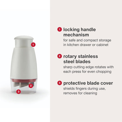 Zyliss Zick Zick Classic Food Chopper - Convenient for Easy, Healthy Meal Prep - Manual Vegetable Chopper with Stainless Steel Blades - Compact & Dishwasher Safe - Zick Zick 3.0