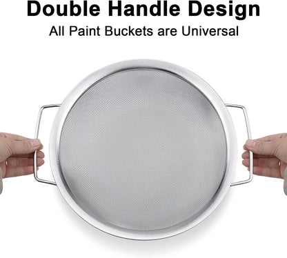 4 Packs Fine Mesh Paint Strainer 60 Mesh Stainless Steel Paint Filter Emulsion Honey Funnel Filter Cover Fits 5 Gallon Paint Bucket Filter Tool Insert