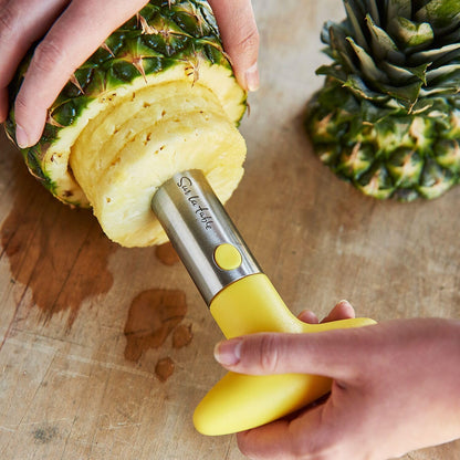 Sur La Table Pineapple Corer and Slicer, Stainless Steel Twist-Action Tool for Coring and Slicing Fresh Pineapple in One Motion