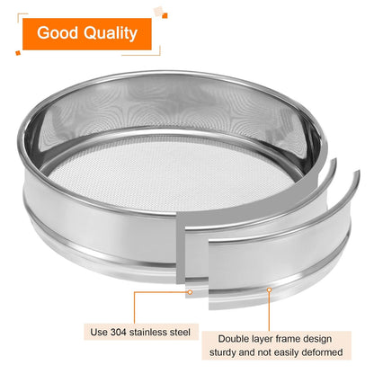 PATIKIL 10 Mesh Lab Sieve, 8" Diameter Test Sieve 304 Stainless Steel Wire Cloth (2mm) for Industrial Laboratory