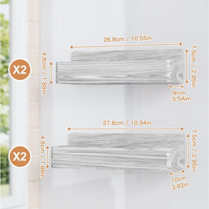 Mystozer Magnetic Spice Rack for Refrigerator, Kitchen Organizer and Storage Shelf, Black (4 Pack)…