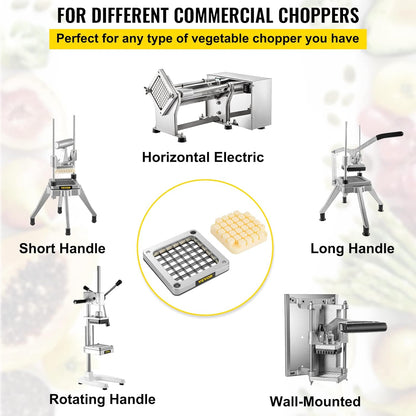 VEVOR Commercial Vegetable Chopper w/ 4 Replacement Blades, Stainless Steel French Fry Cutter Potato Dicer & Fruit Slicer for Restaurants & Home Kitchen