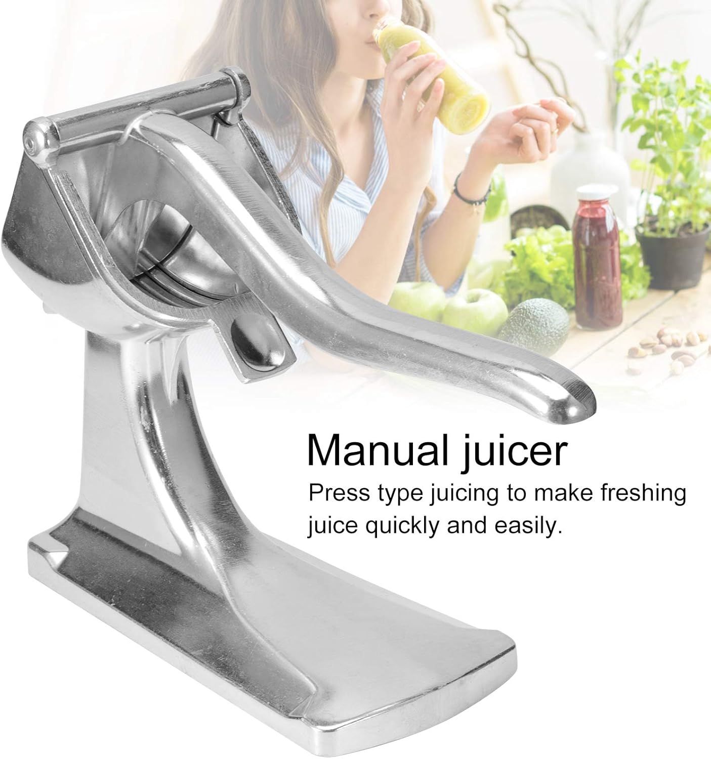 Stainless Steel Manual Fruit Juicer,Multifunction Mini Lemon Squeezer Juicer Citrus Manual Juicer Press,Easy, Juicer Extractor Tool for Lemon Orange Citrus Vegetable