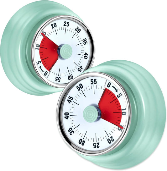 60-Minute Magnetic Visual Timer, Silent Operation and No Battery Needed, Time Management Tools for Kitchen, Homeschool Desk, Office Meetings & Home Learning Timer (Green)