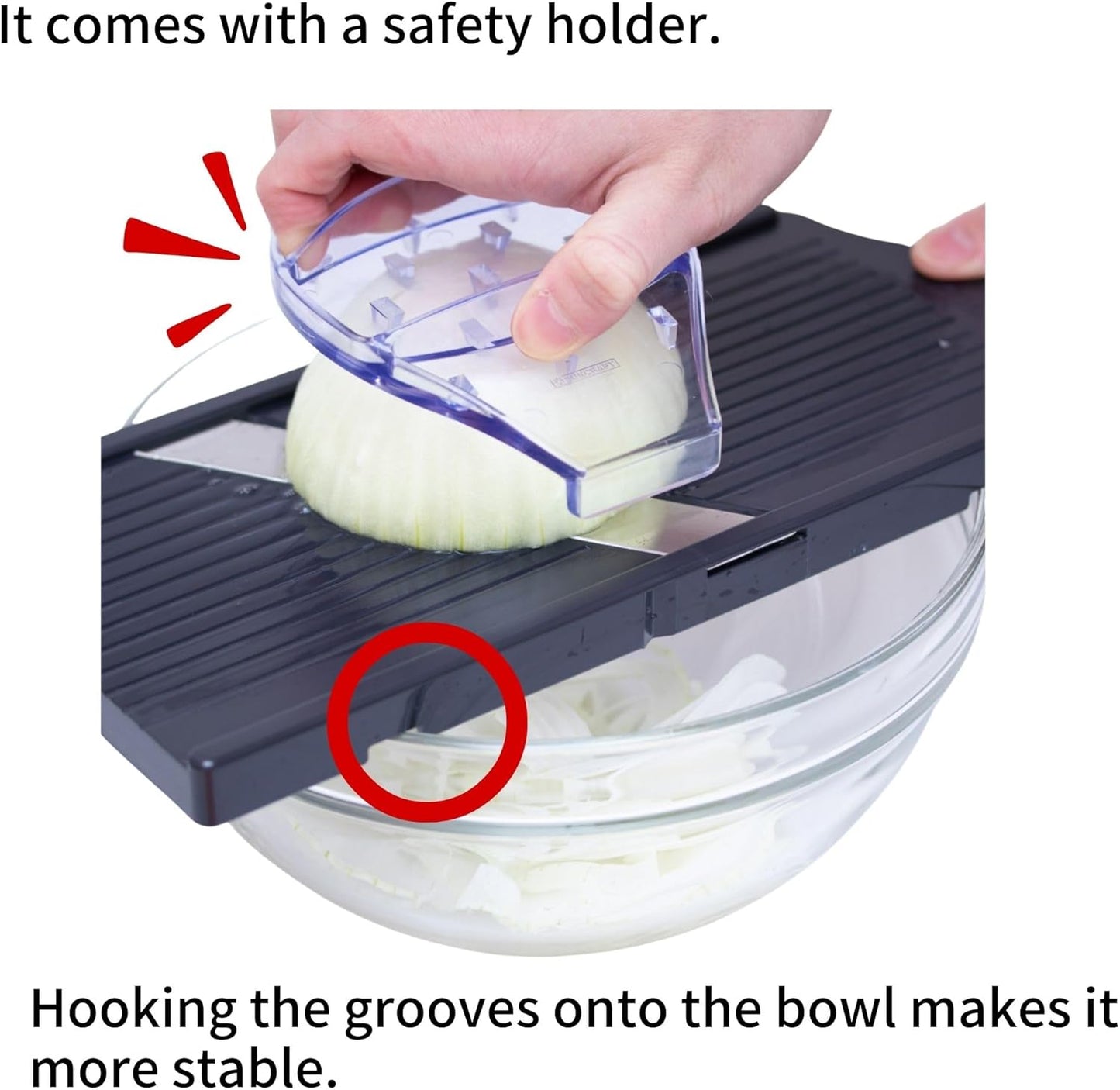 Seki Japan Cabbage Slicer, stainless steel mandoline slicer with hand protector, wide black plastic slicer, great for shredded cabbage