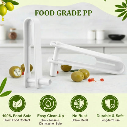Olive Stuffer, Blue Cheese Olive Stuffer Tool, Applied to Make Accompaniment to Martinis and Cocktail, Simple to Operate, Easy to Clean, White PP (1 Pack)