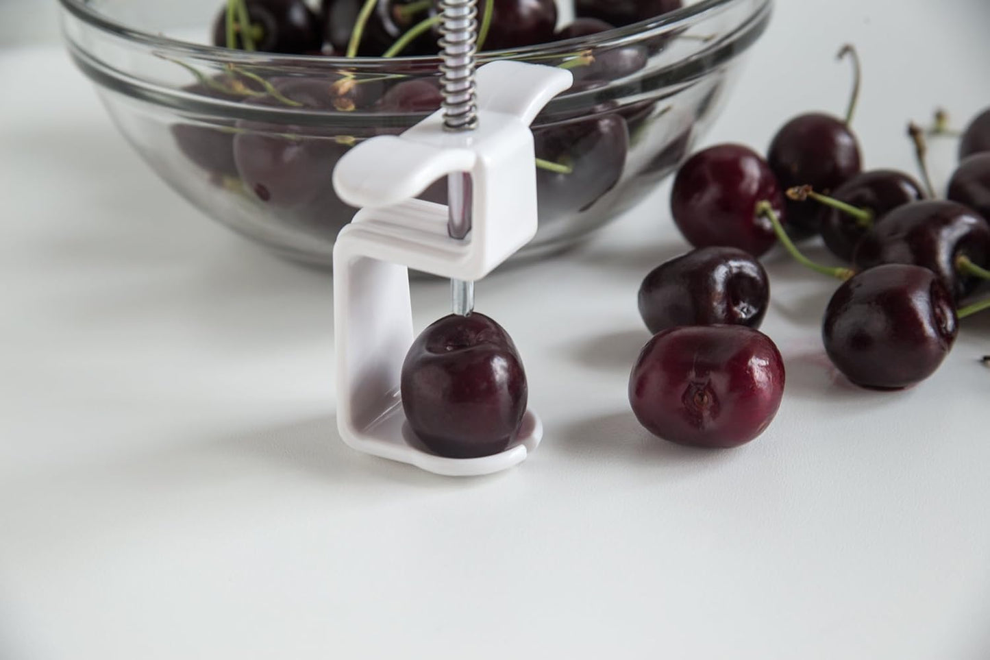 Fox Run Cherry and Olive Pitter, Plastic and Stainless Steel,White