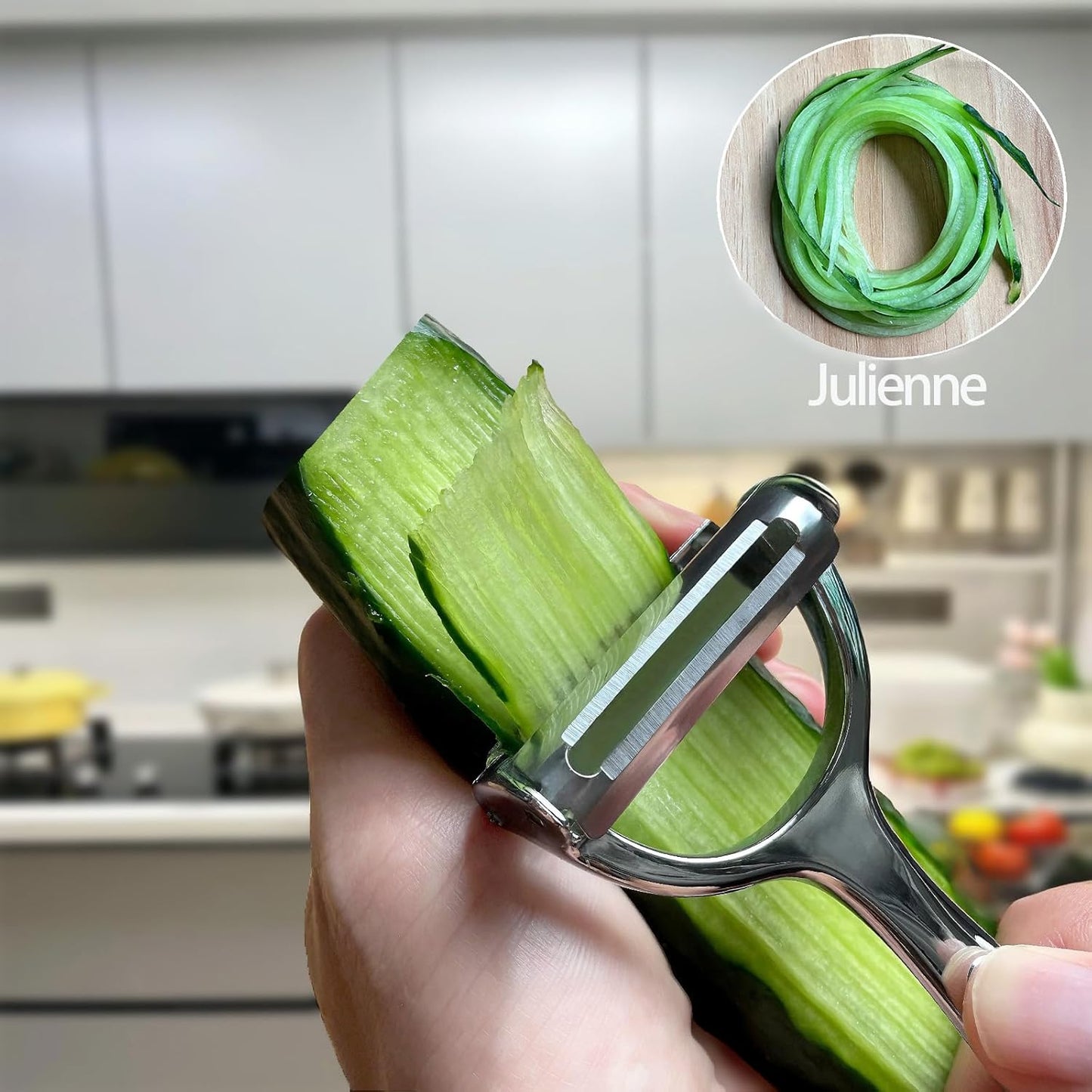 Multifunction 2-in-1 Julienne Peeler Vegetable Peeler, Potato Peelers, Peelers for Kitchen Y Peeler for Carrot Potato Melon Kiwi, Kitchen Cooking Tools (dual-purpose)