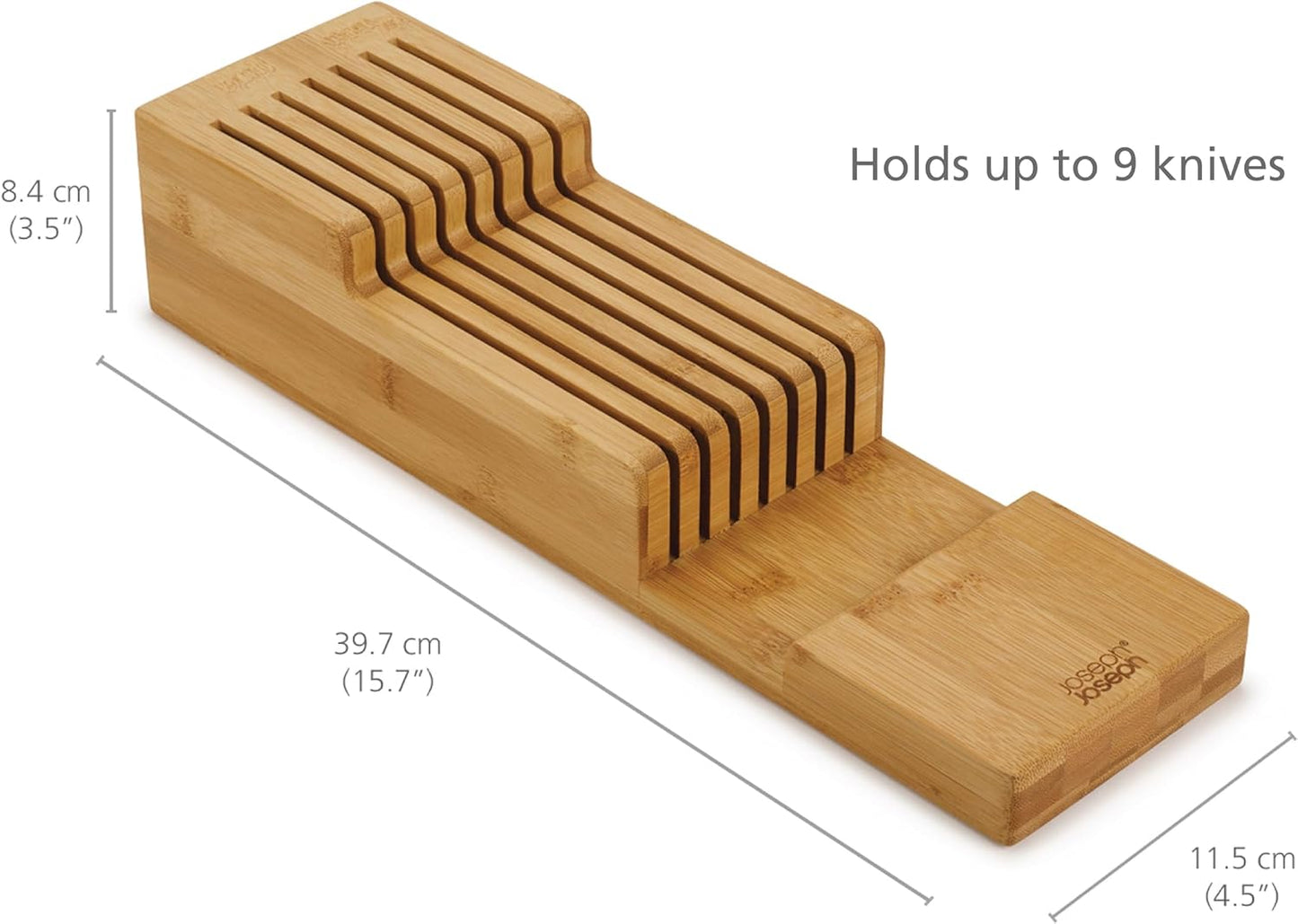 Joseph Joseph DrawerStore Compact Utensil Organizer For Kitchen Drawer Silverware, Flatware Tray, Small, Bamboo