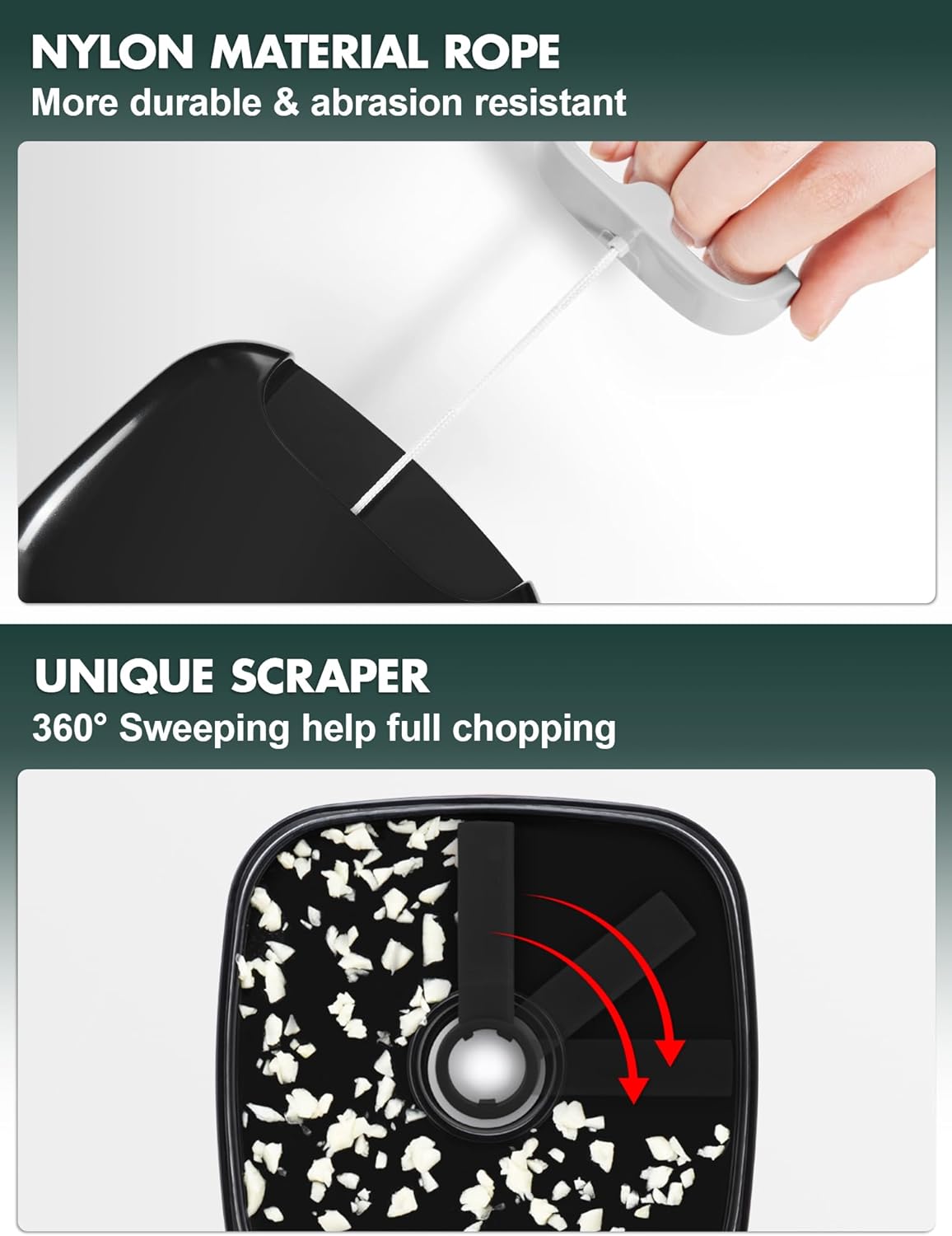 Manual Pull Food Chopper, Hand Pull String Onion Chopper Dicer for Kitchen, Easy Cleaning Food Chopper for Vegetables, Fruits (500 ML)