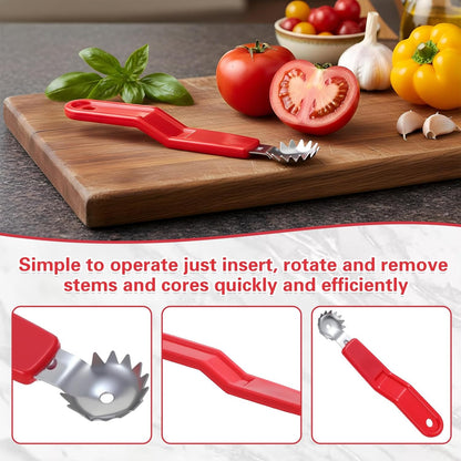 4 Pcs Strawberry Huller, Strawberry Corer Tool, Stainless Steel Strawberrys Stem Remover, Efficient Fruit Corer Tool for Kitchen for Tomato Preparation