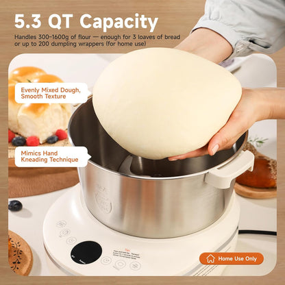Joydeem Electric Dough Maker with Dual Seasonal Fermentation Function, 3.7Qt Dough Mixer Machine, Perfect for Bread Pizza Roti Dumpling Dough & Sourdough, HMJ-A351