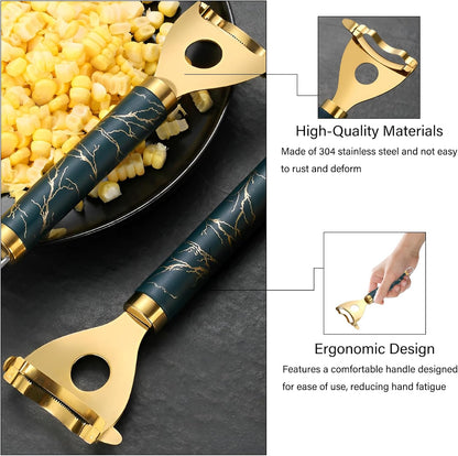 Corn Peeler(2-Pack) – Stainless Steel Corn Cob Stripper Tool，Labor-Saving and Fast Peeling Tool, Efficient 2026 New Kitchen Gadget
