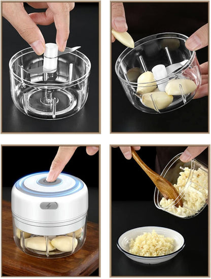 Electric Mini Garlic Chopper, 100ML Food Chopper Garlic Mincer USB, Portable Small Food Processor for Vegetables