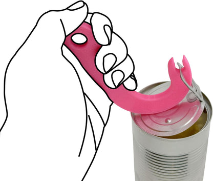 Can Tab Opener, Hook Tab Lifter by Intulon, Manual Ring Puller for Soup, Beans, and Pet Food Cans, Kitchen Gadget (2 Pack Pink)