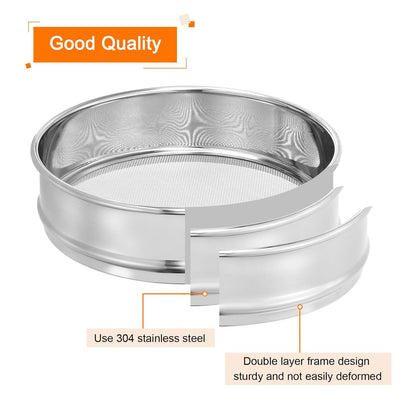 PATIKIL 10 Mesh Lab Sieve, 8" Diameter Test Sieve 304 Stainless Steel Wire Cloth (2mm) for Industrial Laboratory