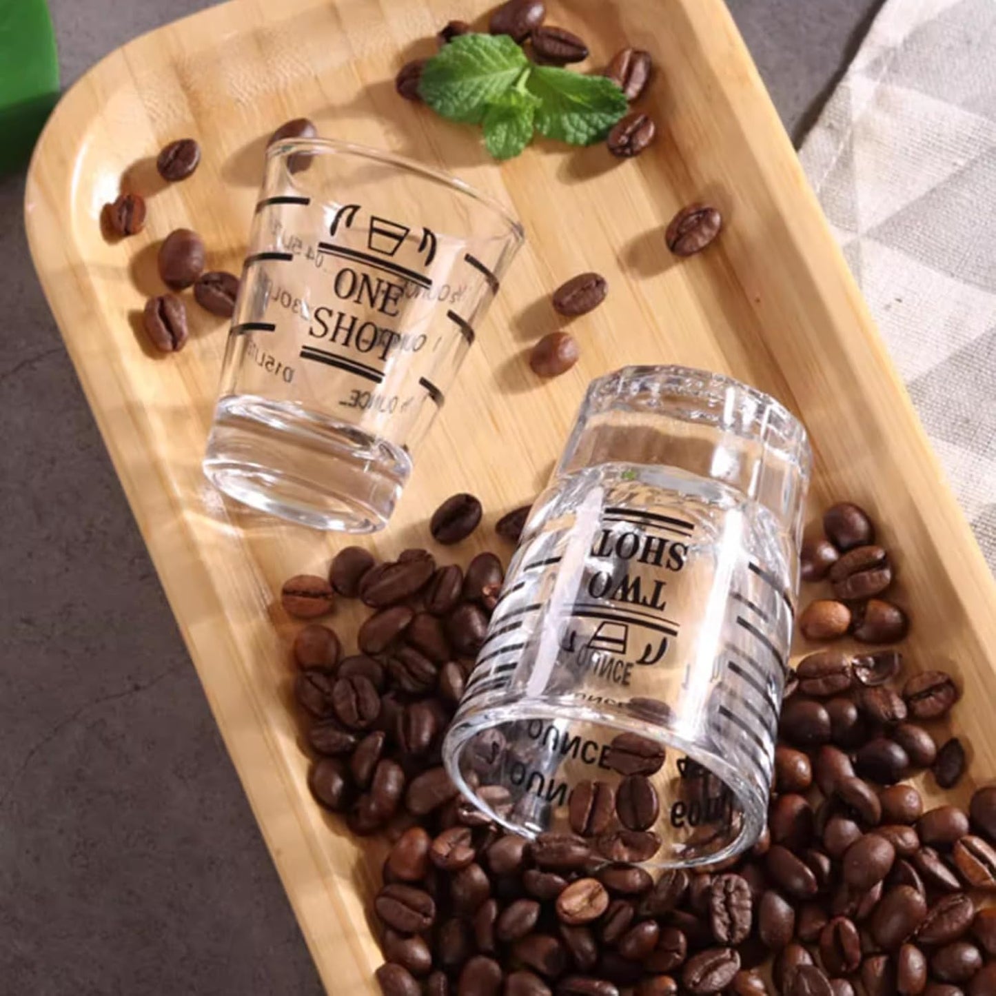 Shot Glasses Measuring cup Liquid Heavy Wine Glass Espresso Shot Glass 26-Incremental Measurement 1oz, 6 Tsp, 2 Tbs, 30ml (2 pack-black 30ml)