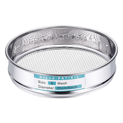 PATIKIL 325 Mesh(0.045mm) Lab Sieve, 3.9"(10cm) Diameter Sifting Screen 304 Stainless Steel Wire Cloth Fine Mesh Sieve for Industrial Laboratory Home Soil Sifter Dry Sift Screens Hash - Colors B