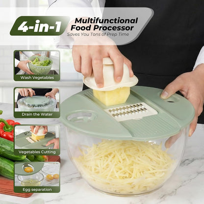 Salad Spinner Large Lettuce Spinner 4.3 Qt with Non-Slip Base & Stop Button Vegetable Dryer & Fruit Washing Bowl for Efficient Salad Prep