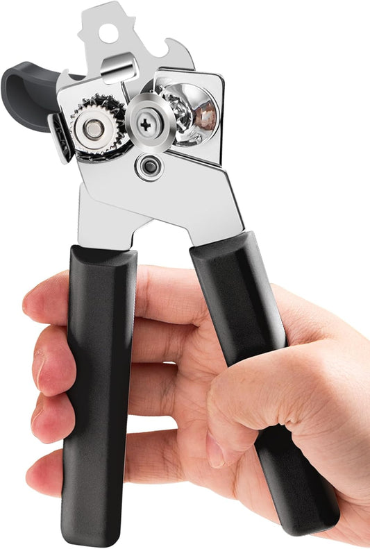 Can Opener Manual, COKORA Can Openers Hand Held with Comfort Anti-Slip Handles, Heavy Duty Stainless Steel Can Opener Smooth Edge and Bottle Openers, Easy Turn Can Openers for Seniors, Kitchen, Green