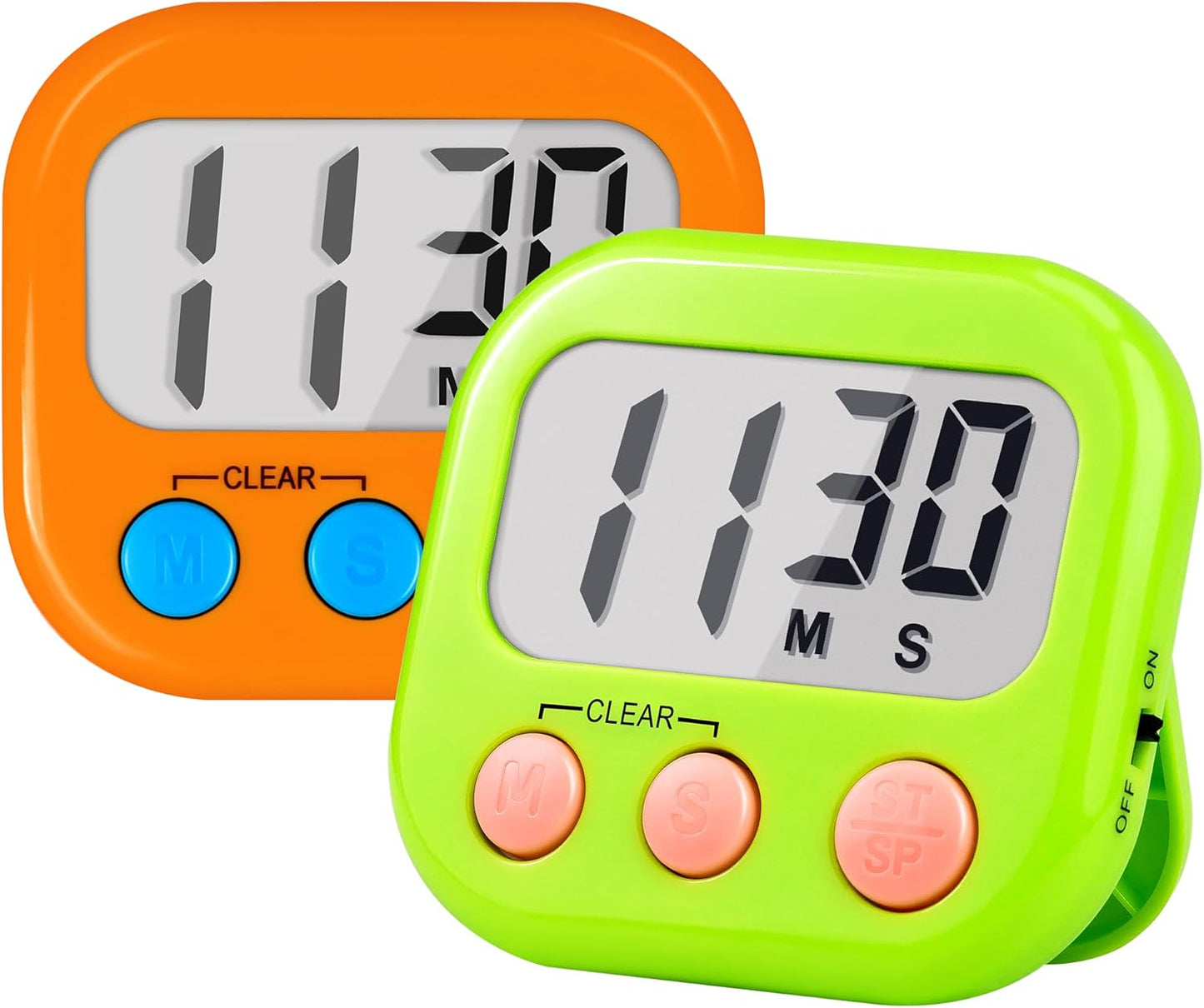 Timer for Kids Teachers Supplies Digital Kitchen Timers for Cooking Large Magnetic Classroom Timer 2Pack-Blue Green