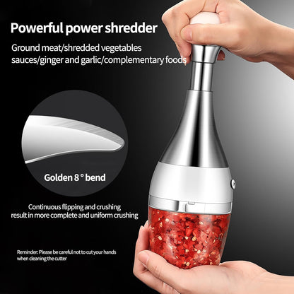 Mini Multi-Functional Stainless Steel Deluxe Cutter Garlic - Easy to Clean, for Chopping Garlic, Onions, Potatoes, Peppers (1) (1)