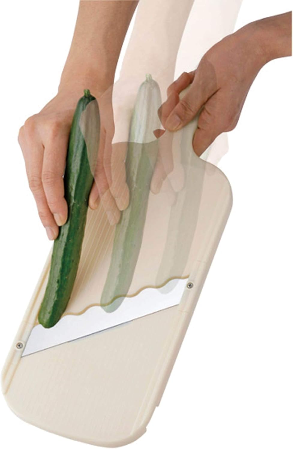 Arnest Handheld Mandoline Slicer for Kitchen, Wavy Blade Veggie Slicer - Comes with Safety Grip, Made in Japan