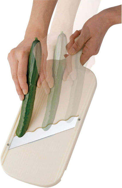 Arnest Handheld Mandoline Slicer for Kitchen, Wavy Blade Veggie Slicer - Comes with Safety Grip, Made in Japan
