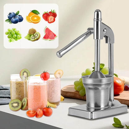 Cast Iron Juicer Hand Press,Effective Stainless Steel Manual Juicer Fruit Squeezer,Home and Kitchen Essentials, Heavy Duty Hand Press Juice Extractor for Fresh Lemonade Orange Juice, Easy to Use