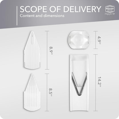 BORNER V Mandoline Slicer Kitchen V1 ClassicLine Starter Set | Vegetable Grater Börner - Quality Made in Germany, Color:Orange
