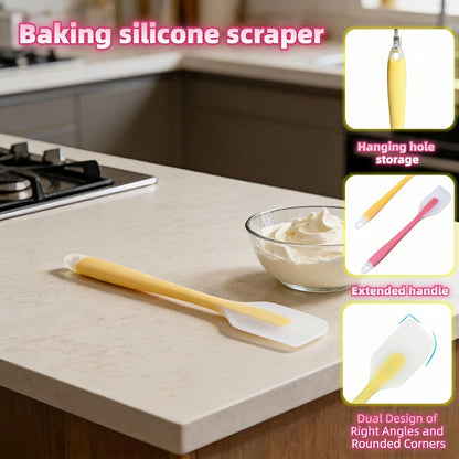 Food-Grade Silicone Spatula Set, Heat-Resistant up to 230°C, BPA-Free, Non-Stick & Flexible Baking Tools, 2-Pack with Nylon Core, Easy to Clean, Versatile for Cooking & Baking
