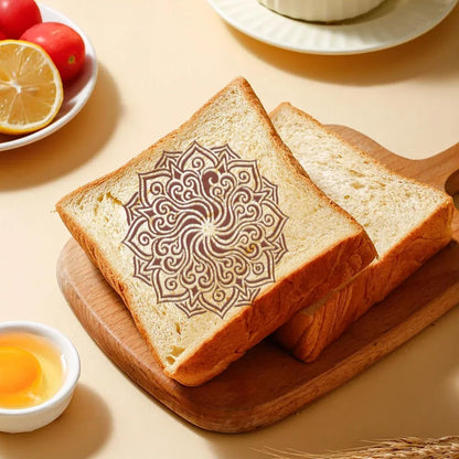 30Pcs Handmade Bread Template with Food Dough Scraper, Sourdough Stencils for Bread Sourdough Design Tools Cookie Stencil Holder, Diverse Patterns for Pie Decorating or Cookie Cake